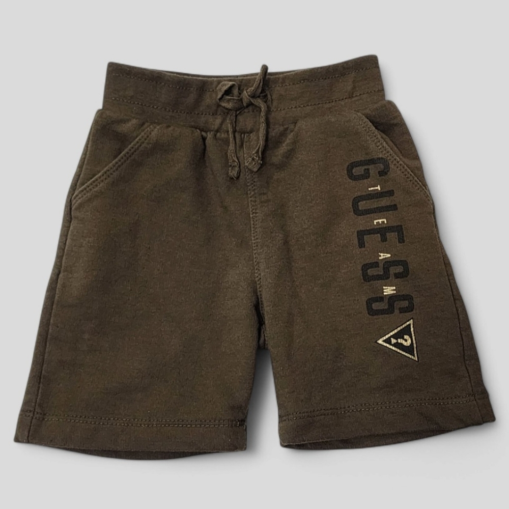 Guess Kids Boys Olive Green Logo Shorts - Size 4T